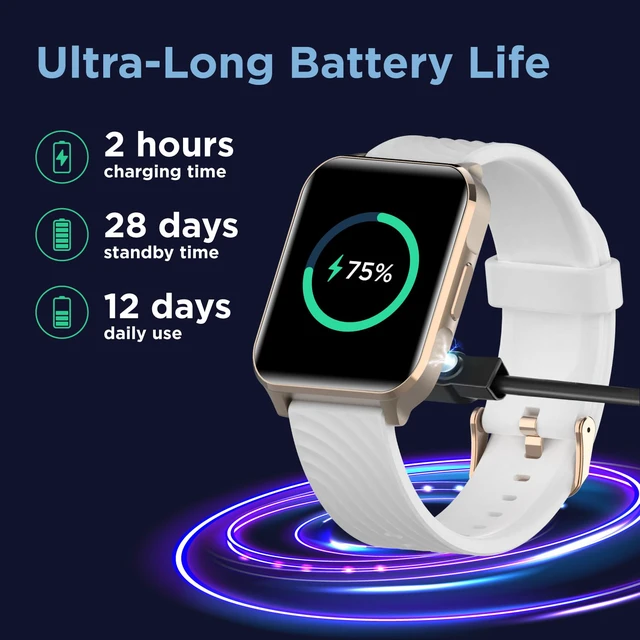 Alt view image 3 of 7 - Moto Watch 70 - Health and Fitness Bluetooth Smartwatch for Every Day Wear, Advanced Health Features, Up to 10 Days Battery Life - Compatible with Android and iOS - Rose Gold