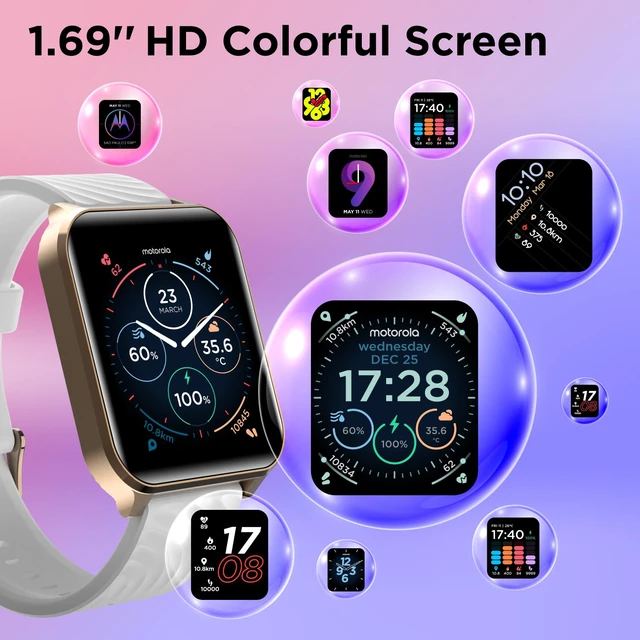 Alt view image 6 of 7 - Moto Watch 70 - Health and Fitness Bluetooth Smartwatch for Every Day Wear, Advanced Health Features, Up to 10 Days Battery Life - Compatible with Android and iOS - Rose Gold