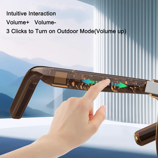 Alt view image 6 of 7 - Smart Glasses for Women Men, UV400 Polarized Curved Lenses Sunglasses, Auto On/Off by Wearing Sensor, Audio Music Glasses with Speaker, Wide FaceBluetooth Glasses for Travel Work Driving-B