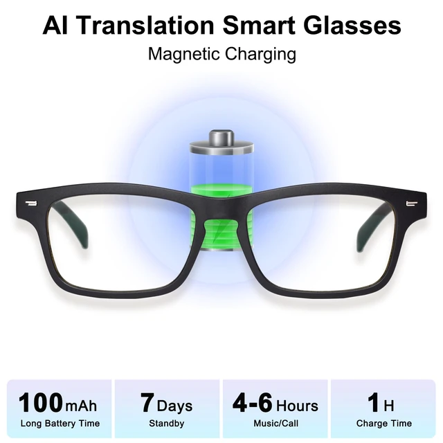Alt view image 3 of 7 - AI Smart Glasses for, Bluetooth AI Translation Glasses with 160+ Languages | UV400 photochromic lenses adapt to changing light with free app support for travel, business, study and global