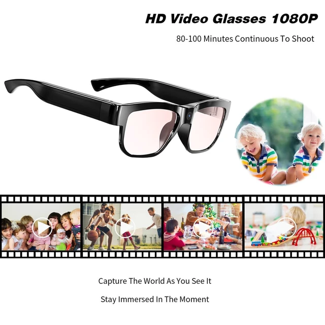 Alt view image 5 of 7 - Camera Glasses Smart Glasses with Camera Outdoor Video Recording Wearable Black Glasses for Men Women adpot USB Port for Driving Riding Training Hiking