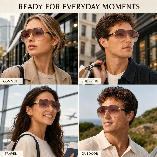 Alt view image 6 of 7 - Bluetooth 5.4 Smart Glasses for Women and Men, Open-Ear Audio | Sunglasses with Mic and Speakers, 7H Playtime, Touch Control, Voice Assistant, UV Protection, IPX4, Travel, Work, Music