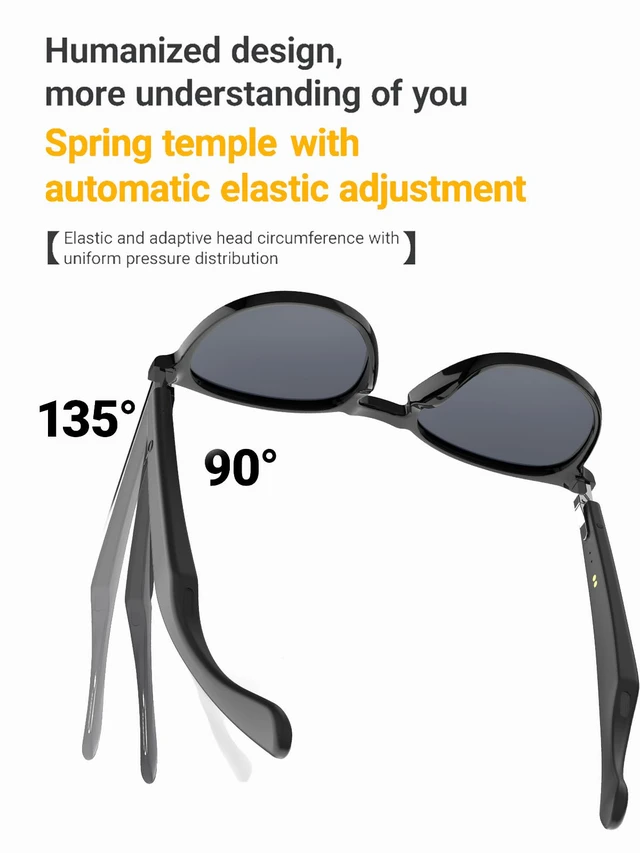 Alt view image 2 of 7 - Smart Sunglasses Bluetooth Glasses, Audio glasses With Speakers, Blue Light Blocking Glasses for Men and Women, Outdoor UV Protection and Voice Control, Hands-Free Calls Smart Audio Eyewear