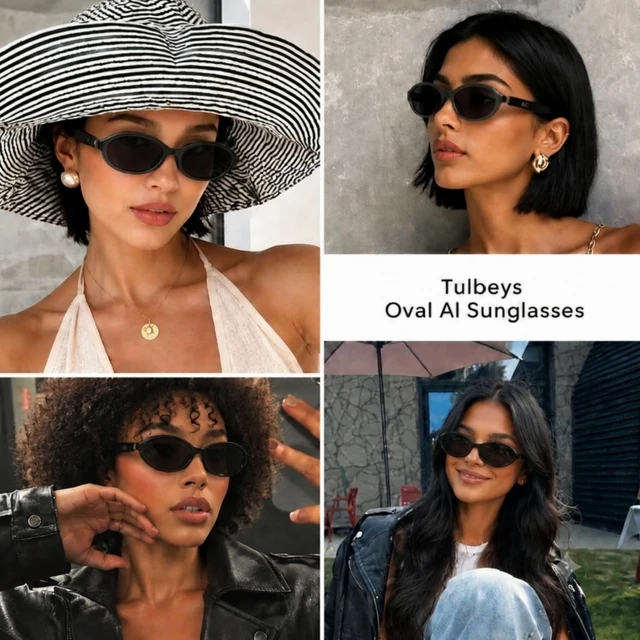 Alt view image 2 of 7 - AI Glasses for Women with Thin Temples Cat Eye Smart Sunglasses | Real-Time Translation - 160+ Languages, Open-Ear Audio Lightweight Bluetooth Glasses for Travel, Business - Black