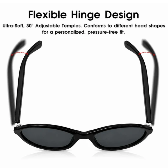 Alt view image 4 of 7 - AI Glasses for Women with Thin Temples Cat Eye Smart Sunglasses | Real-Time Translation - 160+ Languages, Open-Ear Audio Lightweight Bluetooth Glasses for Travel, Business - Black