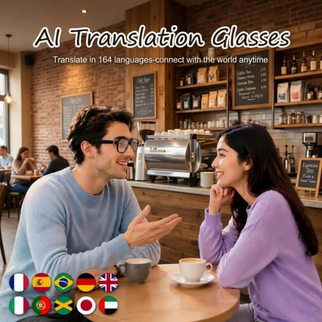 Alt view image 4 of 7 - AI Smart Glasses for Men Women Real-Time Translation Open-Ear Audio | 160+ Languages Photochromic Lenses AI Assistant Touch Control Bluetooth Glasses with Hands-Free Calls Travel Trade Business