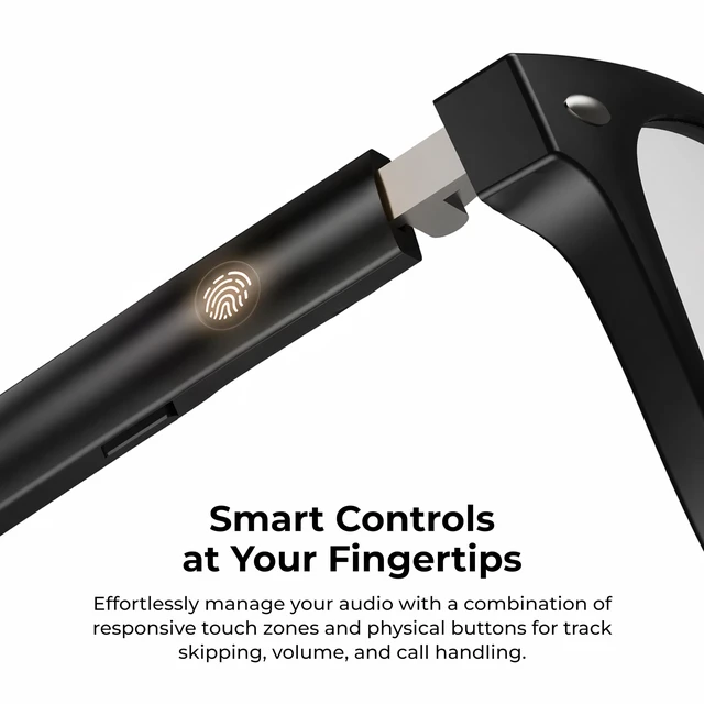 Alt view image 7 of 7 - AURA Smart Audio Glasses, Bluetooth Open-Ear Smart Glasses with Hands-Free Calling, Dual Microphones, Voice Assistant, Touch Controls, Blue Light or UV400 Sunglass Lenses,Up to 6 Hours Playtime