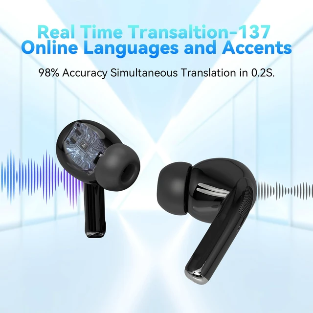 Alt view image 7 of 7 - Ai Translation Earbuds Real Time, 3-in-1 Language Translator Earbuds | 137 Languages & Accents, Long Battery Life, Two-Way Translator, For Travel/Business/Learning