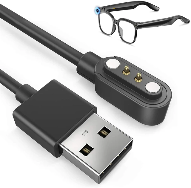 Main image of Smart Glasses Charger Strong Magnetic Adsorption,2.54mm Pin | Replacement charger for Zigtik smart glasses. Durable, portable, magnetic hold. Fits 2.54mm pin spacing only.