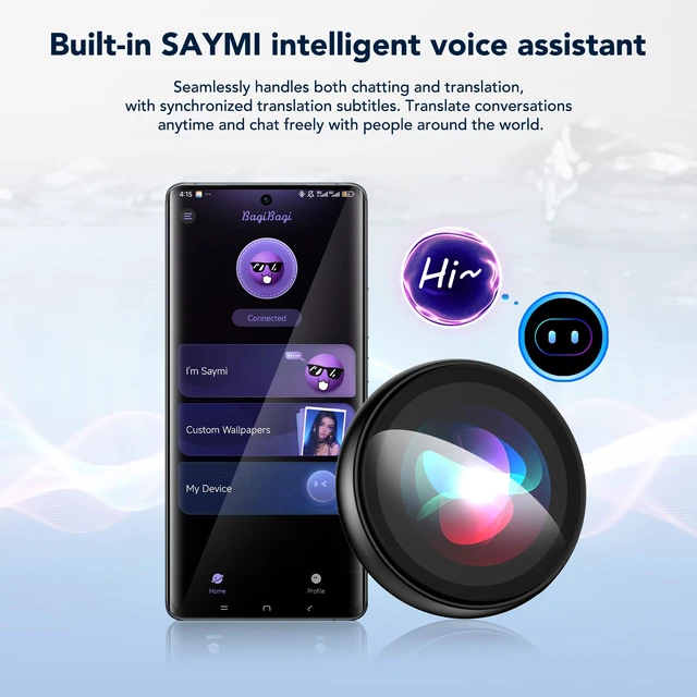 Alt view image 3 of 7 - Digital Badge AI Companion, Wearable Translation Translator with HD Touchscreen, Real-Time Interactive Reactions, Bluetooth 6.0 Portable Pin for Travel Business & Life