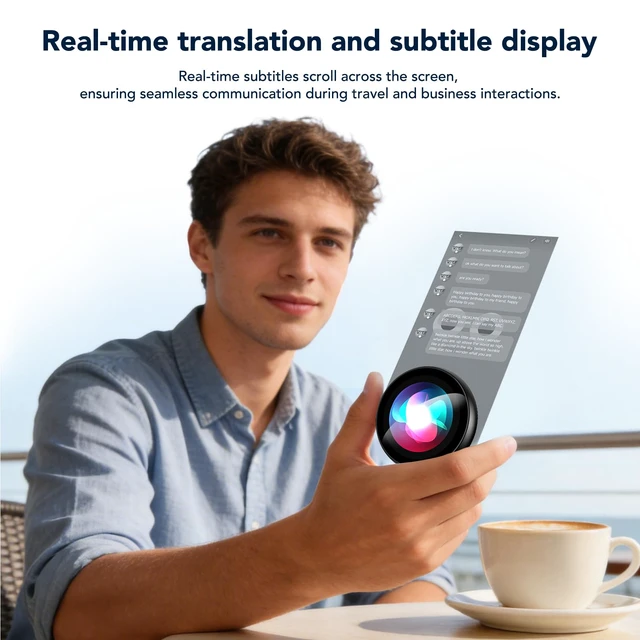 Alt view image 4 of 7 - Digital Badge AI Companion, Wearable Translation Translator with HD Touchscreen, Real-Time Interactive Reactions, Bluetooth 6.0 Portable Pin for Travel Business & Life