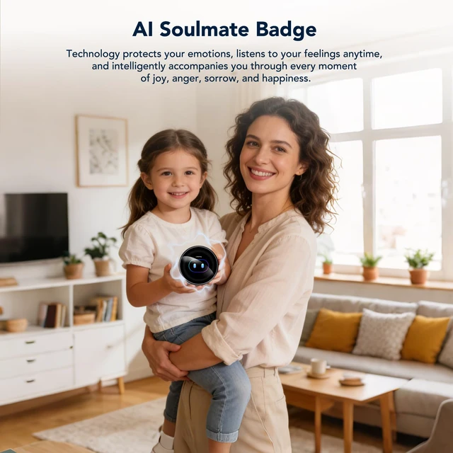 Alt view image 7 of 7 - Digital Badge AI Companion, Wearable Translation Translator with HD Touchscreen, Real-Time Interactive Reactions, Bluetooth 6.0 Portable Pin for Travel Business & Life