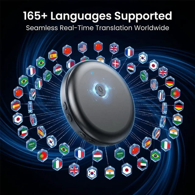 Alt view image 7 of 7 - AI Wearable Language Translator, 165-Language Voice TranslatorWhite | Wearable translation with multilingual conversation support, speaking practice, vocabulary review and portable everyday use