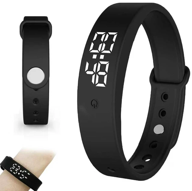 Main image of Vibrating Alarm Clock Watch for Heavy Sleepers, Silent Wake Up Bracelet & Smart Wristband, Wearable Vibration Wrist Alarm, Non-Audible Sleep Wristband for Men & Women, Black