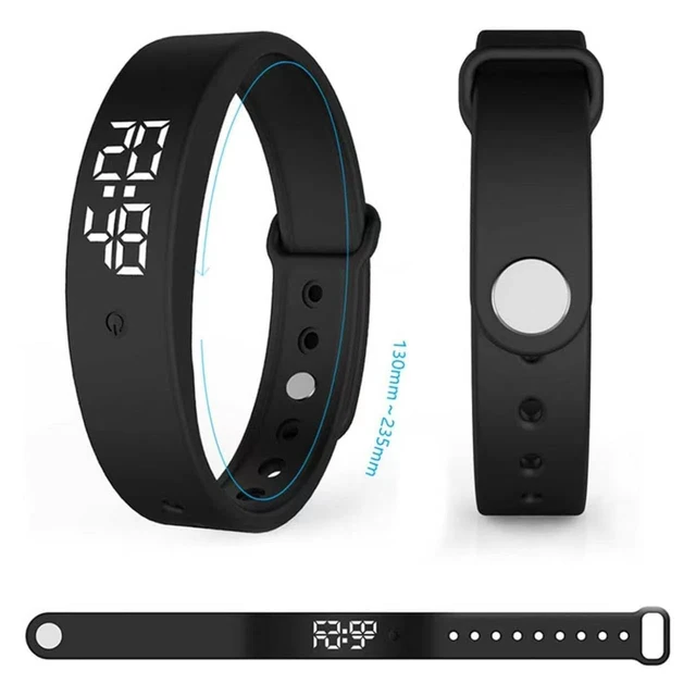 Alt view image 2 of 7 - Vibrating Alarm Clock Watch for Heavy Sleepers, Silent Wake Up Bracelet & Smart Wristband, Wearable Vibration Wrist Alarm, Non-Audible Sleep Wristband for Men & Women, Black