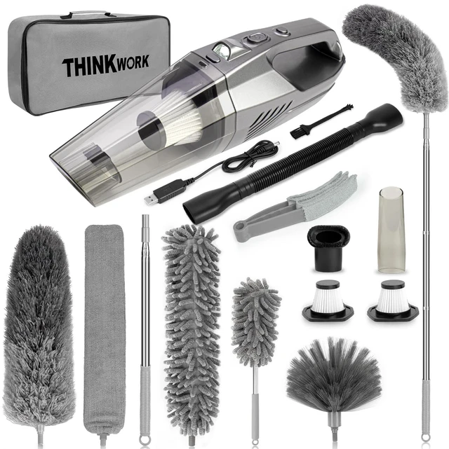 Main image of Car Detailing Kit with 8000Pa Vacuum Cordless for Car Cleaning | Microfiber Feather Duster, Ceiling & Fan Dust Removal, Lightweight, for Car Interior Exterior & Home Cleaning, Gift for Men