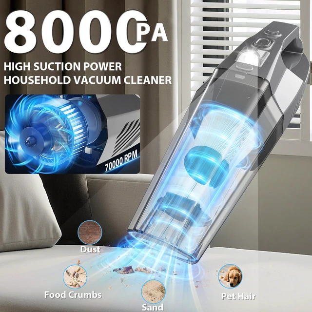 Alt view image 2 of 7 - Car Detailing Kit with 8000Pa Vacuum Cordless for Car Cleaning | Microfiber Feather Duster, Ceiling & Fan Dust Removal, Lightweight, for Car Interior Exterior & Home Cleaning, Gift for Men