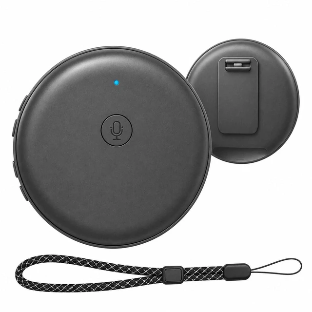 Main image of Language Translator Device, Spanish & English Practice Companion | Real-Time Translation, AI Voice Assistant, Multi-Language Support, Hands-Free Design, Travel Companion (Gray)