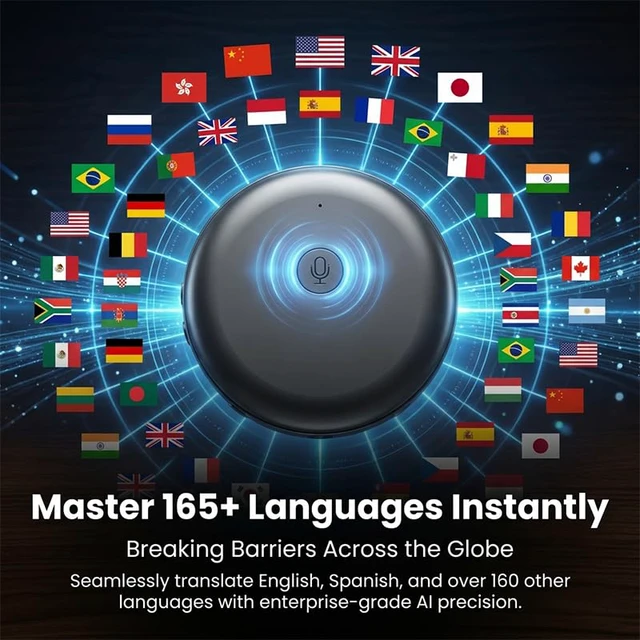 Alt view image 7 of 7 - AI Translator, 100+ Languages Real-Time Practice Companion | Pronunciation & Grammar Feedback, Instant Translation Support, Compact Wearable Design for Learning, Work & Travel