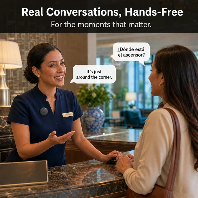Alt view image 6 of 7 - Language Translator Device, Spanish & English Practice Companion | Real-Time Translation, AI Voice Assistant, Multi-Language Support, Hands-Free Design, Travel Companion (Gray)