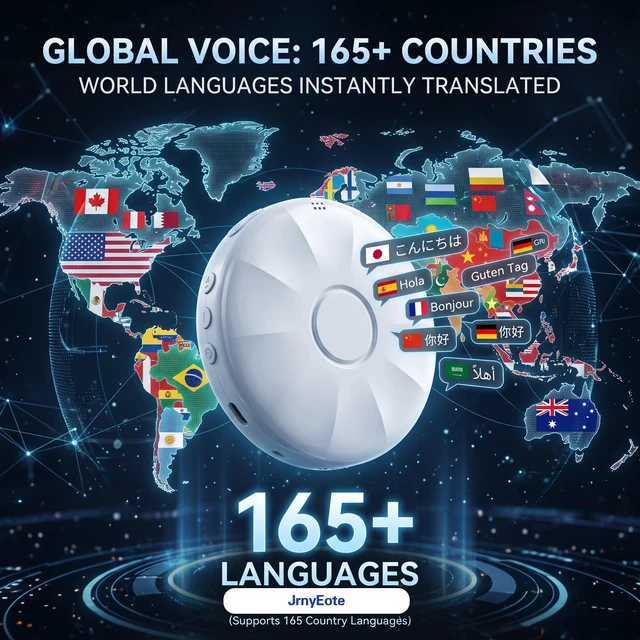 Alt view image 2 of 6 - AI-Smart Wearable Translator that Supports Translation in 165 Languages, with no Subscription fees Ever; Language Translator Device; Foreign Language Practice Companion