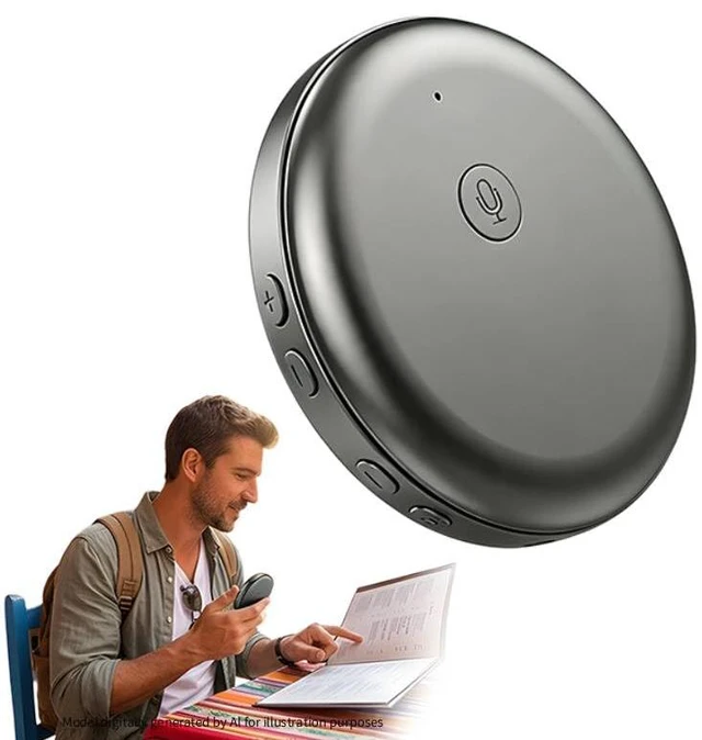 Main image of Wearable AI Translator Device, English Spanish Voice Translation | Real-Time AI Voice Translation with AI Language Learning & Vocabulary Review for Travel, Work and Daily Communication