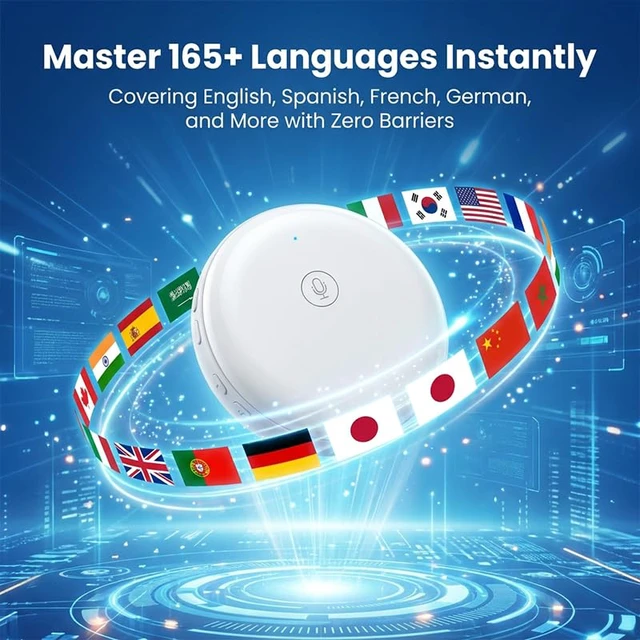 Alt view image 3 of 7 - Wearable AI Translator Device, English Spanish Voice Translation | Real-Time AI Voice Translation with AI Language Learning & Vocabulary Review for Travel, Work and Daily Communication