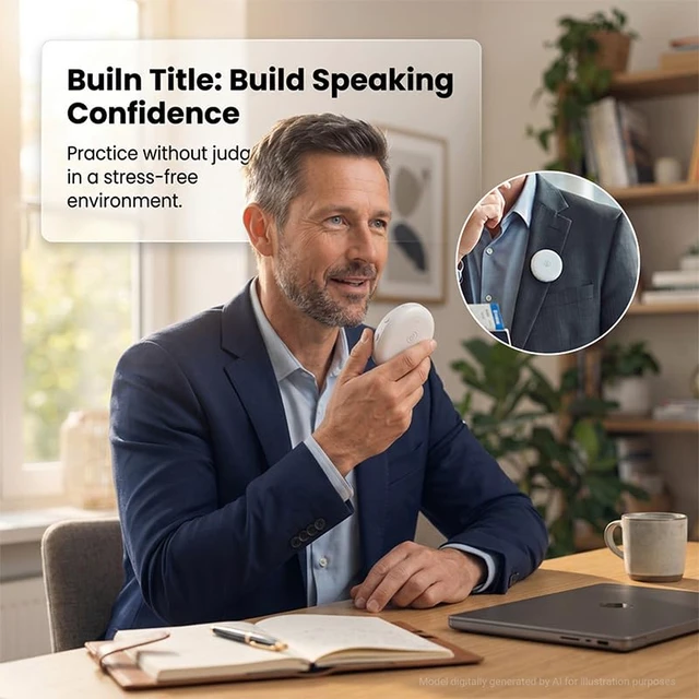Alt view image 7 of 7 - Wearable AI Translator Device, English Spanish Voice Translation | Real-Time AI Voice Translation with AI Language Learning & Vocabulary Review for Travel, Work and Daily Communication