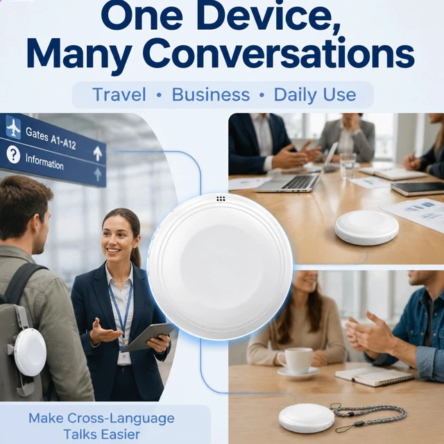 Alt view image 2 of 7 - Smart Wearable Translator, Supports 165 Languages Real Time Translation, Portable Language Learning Assistant for Travel Business Daily Communication
