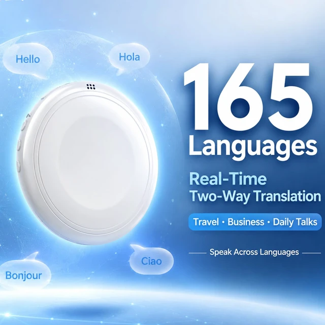 Alt view image 3 of 7 - Smart Wearable Translator, Supports 165 Languages Real Time Translation, Portable Language Learning Assistant for Travel Business Daily Communication