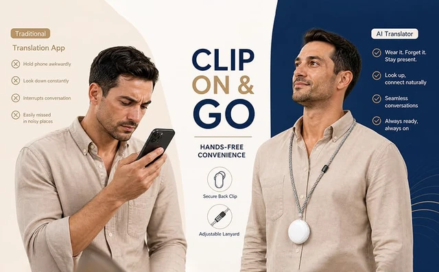 Alt view image 6 of 7 - Wearable Translator, Language Translator, Language Translator Device, Capable of translating 165 LanguagesForeign Language Practice