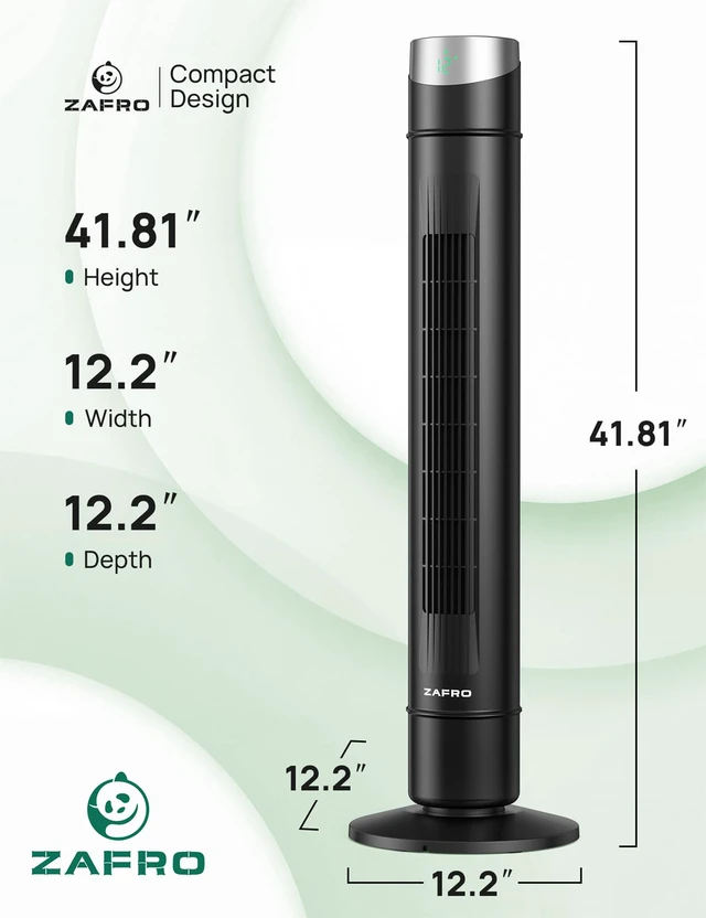 Alt view image 4 of 5 - Smart Tower Fan for Bedroom,Upgraded DC Motor Fans that Blow Cold Air | 120° Oscillating Fan, 43ft Far Airflow,28ft/s High-Speed,12 Speeds,4 Modes,22dB Quiet,App/Voice,12H Timer,Dark Black