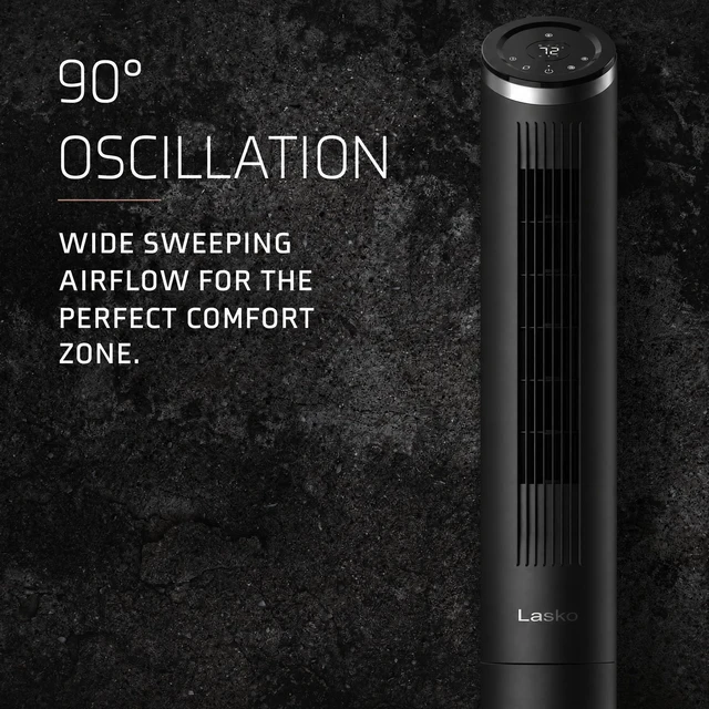 Alt view image 5 of 7 - Apex Oscillating Tower Fan with Remote - 42" - RST200 - Black | Quiet Standing Fan for Bedroom, Office, and Home, 6 Speeds, Timer, With Air Filter for Hair and Dust, Powerful Cooling Air