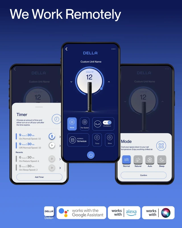Alt view image 4 of 7 - 42" Smart Tower Fan, Ultra Quiet 23dB Cooling Fan with 12 Speeds, 90° Oscillating, 28ft/s Airflow, DC Motor, 24H Timer, Voice/App/Remote Control for Bedroom Office Living Room