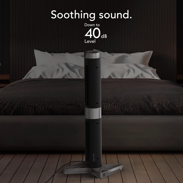 Alt view image 5 of 6 - Airbar 4 Tower Fan and Horizontal Air Circulator with Remote Control, 35-Inch, 3 Speed Settings, Multi-Directional Airflow, Touch Control, Versatile Cooling Power, Magnetic Base, Black