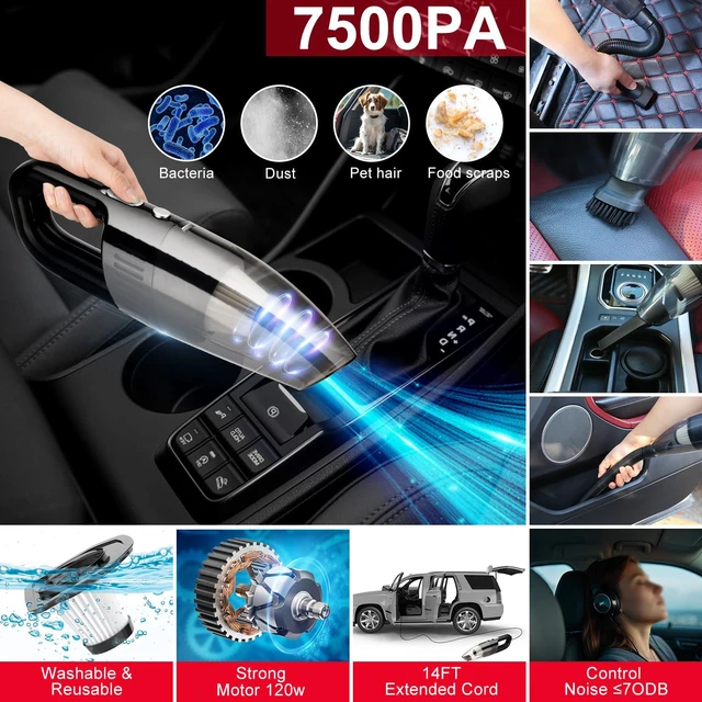 Alt view image 2 of 7 - 44Pcs Car Wash Cleaning Kit with Detailing Brushes Car Vacuum Drill Brush Set Collapsible Bucket Windshield Cleaning Tool Tire Brush Towels Complete Interior Exterior Detailing Set for Car