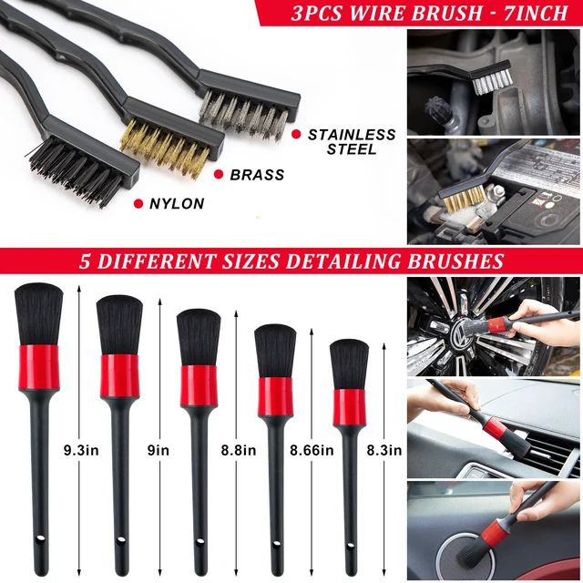 Alt view image 5 of 7 - 41Pcs Car Wash Cleaning Kit with High Power Handheld Vacuum Windshield Cleaning Tool Collapsible Bucket Detailing Brushes Tire Brush Towels Complete Detailing Set for Car