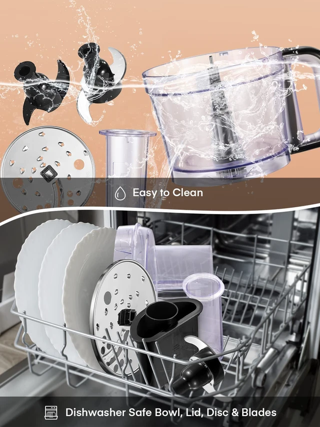 Alt view image 7 of 7 - Food Processor, 12 Cup, 2-in-1 Feed Chute Food Chopper & Meat Grinder, 500 Watt Motor, BPA Free, Stainless Steel, Procesador de Alimentos for Mincing, Dicing, Shredding, Puree & Kneading Dough