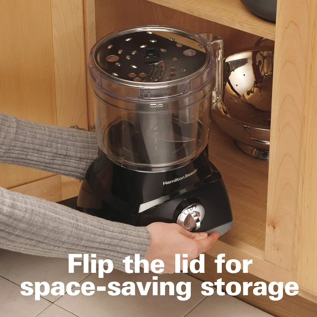 Alt view image 7 of 7 - 8 Cup Food Processor & Vegetable Chopper | Large Feed Chute | Powerful 450 Watt Motor | Stainless Steel S-Blade and Reversible Shredding Disc | Black | 70740G