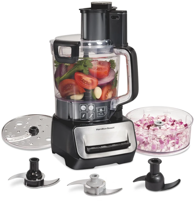 Main image of Stack & Snap 14 Cup Food Processor and Vegetable Chopper | Dishwasher Safe Stainless Steel Blades | 3-Speed 500 Watt Motor | Includes 4-Cup Mini Food Processor Bowl | Black | 70585