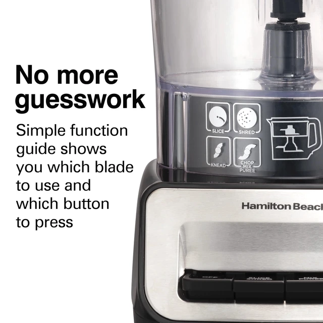 Alt view image 7 of 7 - Stack & Snap 14 Cup Food Processor and Vegetable Chopper | Dishwasher Safe Stainless Steel Blades | 3-Speed 500 Watt Motor | Includes 4-Cup Mini Food Processor Bowl | Black | 70585