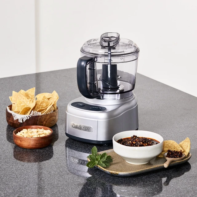 Alt view image 2 of 3 - Small Food Processor, Auto-Reversing Smart Power Blade, 4-Cup | Mini food processor with touch-pad control, auto-reversing blade & dishwasher-safe parts for small jobs, ECH-4SV