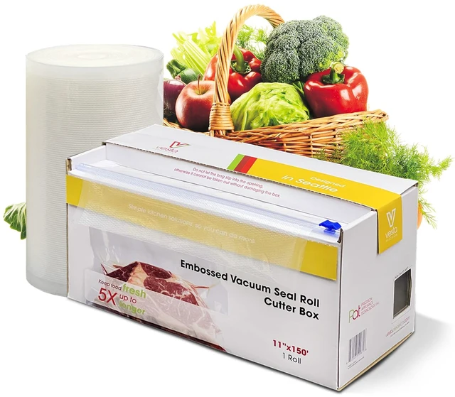 Main image of 11" x 150' Vacuum Sealer Bags for Food Saver, Rolls with Cutter Dispenser | Commercial Grade Vacuum Sealer Rolls for Custom Sizing, BPA-Free, Ideal for Sous Vide Cooking, Meal Prep and Storage