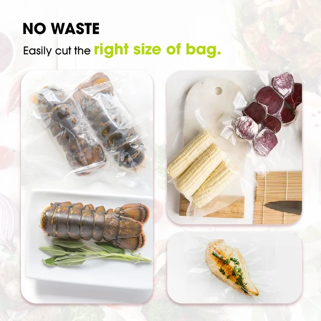 Alt view image 5 of 7 - 11" x 150' Vacuum Sealer Bags for Food Saver, Rolls with Cutter Dispenser | Commercial Grade Vacuum Sealer Rolls for Custom Sizing, BPA-Free, Ideal for Sous Vide Cooking, Meal Prep and Storage