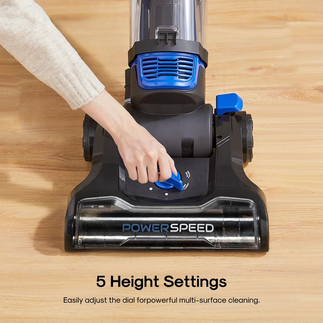 Alt view image 6 of 7 - Lightweight Powerful Upright Vacuum Cleaner for Carpet and Hard Floor, PowerSpeed, New Model,Blue,black/New Model