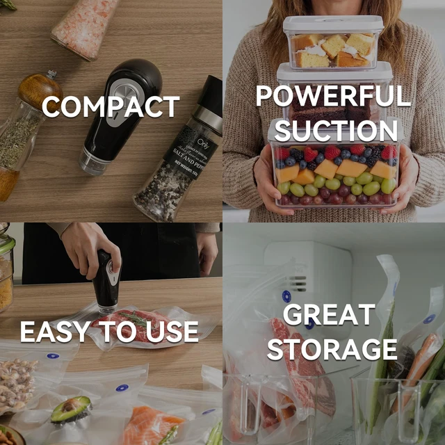 Alt view image 7 of 7 - Handheld Vacuum Sealer, Portable & Rechargeable Design | Powerful Compact Cordless Vacuum Sealer for Seal Meal Saver & Storage, Works with valved Bags, Zipper Bags and Containers