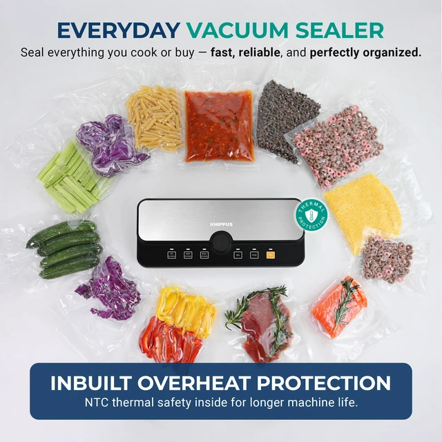 Alt view image 5 of 5 - KS6607BX Vacuum Sealer Machine, Dry, Moist & Liquid Modes, Powerful Suction Food Preservation System, Compact Smart Design for Fresh and Organized Kitchens