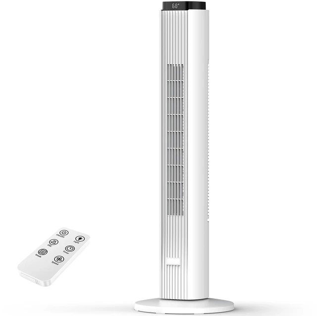 Main image of 36 Inch Tower Fan for Bedroom, 23ft/s Velocity, Oscillating Standing Fans for Room with 6 Speeds, 4 Modes, LED Display, 12H Timer, 80° Bladeless Floor Fans with Remote, Living Room, Office, Home