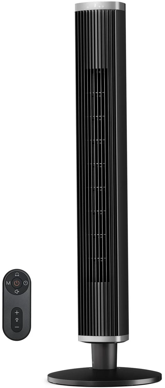 Main image of Tower Fan with Remote, 6 Speeds, 4 Modes, 24H Timer, 60° Oscillation for Bedroom, Office, Kitchen, 41-Inch Bladeless Tower Fan,Black