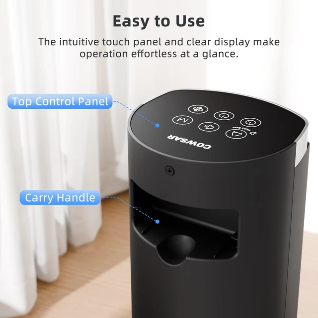 Alt view image 3 of 7 - Tower Fan with Remote, 6 Speeds, 4 Modes, 24H Timer, 60° Oscillation for Bedroom, Office, Kitchen, 41-Inch Bladeless Tower Fan,Black